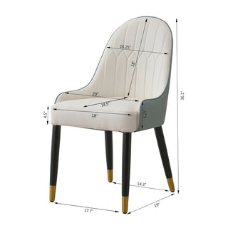 Sunvega Modern Faux Leather Dining Chairs Set of 2 with Metal Legs for Living Room