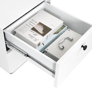 Sunvega Modern Steel Bedside Cabinet with 3 Drawers for Bedroom Living Room Storage