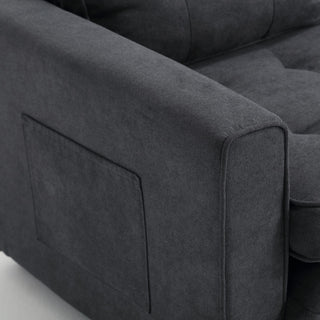Sunvega Velvet Linen Convertible Sofa Bed with Storage for Small Spaces
