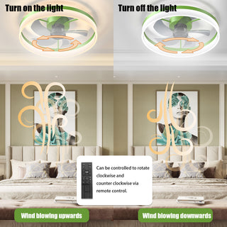 Sunvega Dimmable LED Ceiling Fan with Light for Modern Bedroom Living Room
