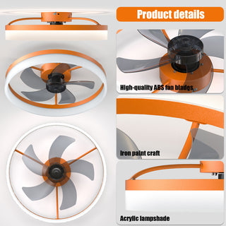 Sunvega Dimmable LED Ceiling Fan with Light for Modern Bedroom Living Room