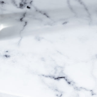 Sunvega Faux Marble Dining Table with Glossy Finish and Creamy White Oak Legs