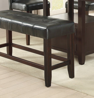 Sunvega Silver Faux Leather Upholstered Tufted Seat Counter Height Bench