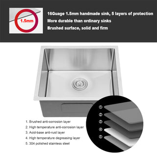 Sunvega 32x19 Inch Undermount Kitchen Sink with Superior Drainage and Soundproofing