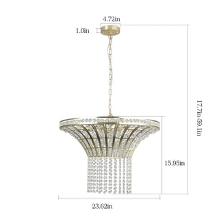 Sunvega 8-Light 23.6 Inch Wide Crystal Waterfall Chandelier with Adjustable Height
