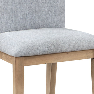 Sunvega Set of 2 Gray Linen Fabric Dining Chairs with Cushioned Seat and Backrest