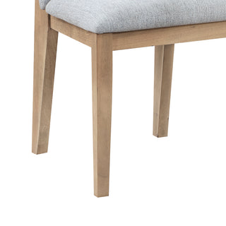 Sunvega Set of 2 Gray Linen Fabric Dining Chairs with Cushioned Seat and Backrest