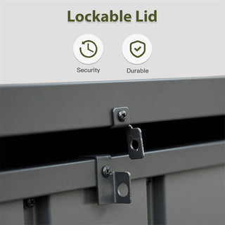 Sunvega 120 Gallon All-Weather Waterproof Lockable Outdoor Metal Storage Box with Wheels