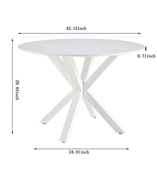 Sunvega Mid-century Dining Table for 4-6 People With Round MDF Top