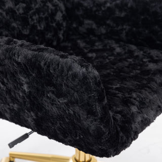 Sunvega Plush Faux Alpaca Fabric Double Cushion Wide 26.4 Inch Office Chair