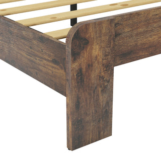 Sunvega Queen Wood Platform Bed Frame with Storage Headboard and 2 USB Ports