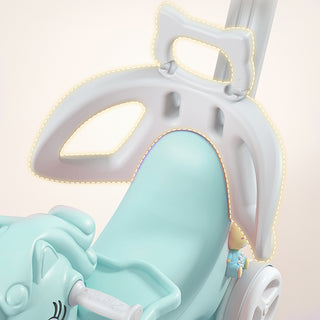 Sunvega Unicorn Rocking Horse for Toddlers with Push Handle and Backrest