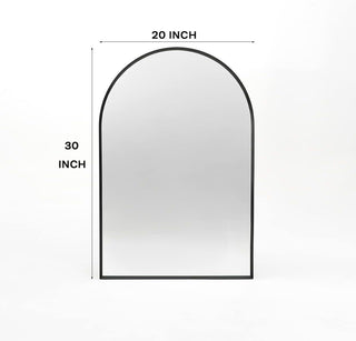 Sunvega 20x30 Inch Black Arched Wall Mirror with Anti-Rust Aluminum Frame