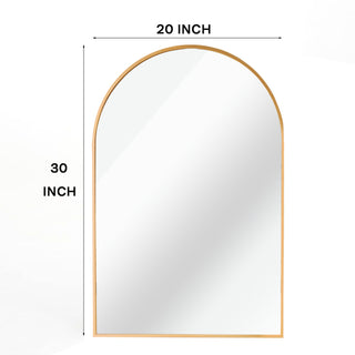 Sunvega 20x30 Inch Black Arched Wall Mirror with Anti-Rust Aluminum Frame