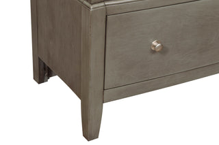 Sunvega Gray Finish Birch Veneer 3 Drawer Nightstand with Nickel Hardware