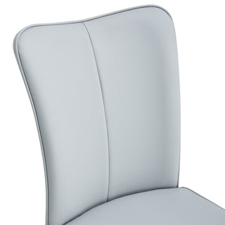Sunvega Modern Black PU Chairs with Ergonomic Backrest and Metal Legs for Living Room