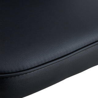 Sunvega Modern Black PU Chairs with Ergonomic Backrest and Metal Legs for Living Room