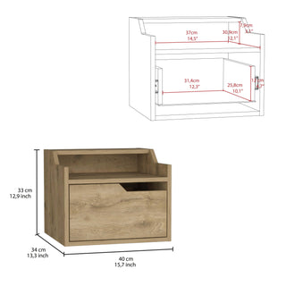 Sunvega Floating Nightstand with Single Drawer and Sleek Two-Tiered Shelf Surfaces for Bedroom