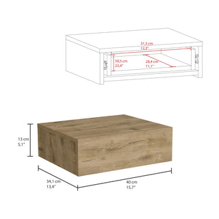 Sunvega Wall-Mounted Nightstand with Drawer for Bedroom and Living Room