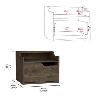 Sunvega Floating Nightstand with Single Drawer and Double-Tiered Shelf Surfaces for Bedroom