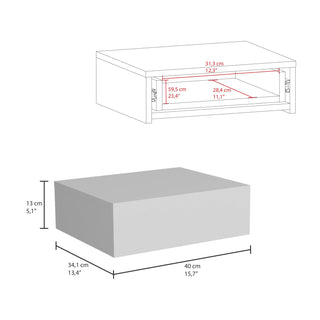 Sunvega Wall-Mounted Floating Nightstand with Drawer for Bedroom or Living Room