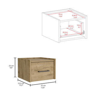 Sunvega Wall Mounted Nightstand with Drawer for Bedroom or Living Room