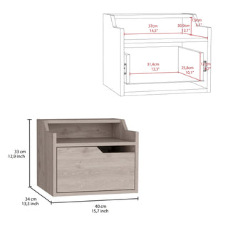 Sunvega Floating Nightstand with Single Drawer and Sleek Two-Tiered Shelf Surfaces for Bedroom
