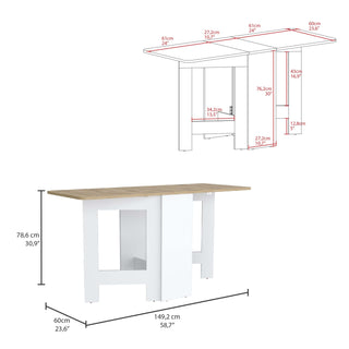 Sunvega Gateleg Folding Table with Transformative Design and Elegant Finish
