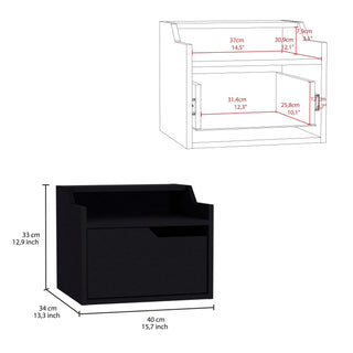 Sunvega Floating Nightstand with Single Drawer and Sleek Two-Tiered Shelf Surfaces for Bedroom
