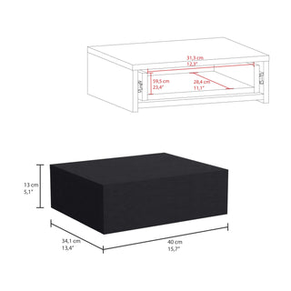 Sunvega Wall-Mounted Floating Nightstand with Drawer for Bedroom or Living Room