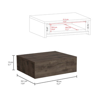 Sunvega Wall-Mounted Floating Nightstand with Drawer for Bedroom or Living Room