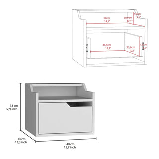 Sunvega Floating Nightstand with Single Drawer and Sleek Two-Tiered Shelf Surfaces for Bedroom