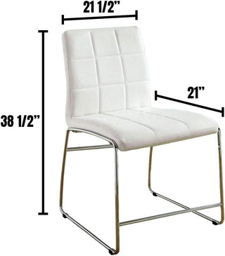 Sunvega Contemporary Black Leatherette High Chairs with Chrome Legs Set of 2