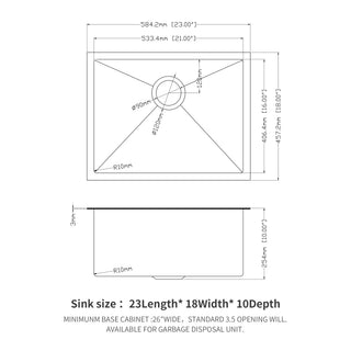 Sunvega 32x19 Inch Undermount Kitchen Sink with Superior Drainage and Soundproofing