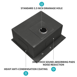 Sunvega 16 Gauge Stainless Steel Topmount Kitchen Sink Basin with Sound Proof Coating