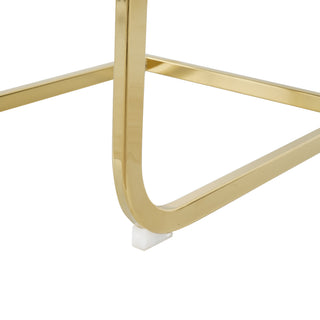 Sunvega Modern Faux Leather Upholstered Dining Chairs with Gold Metal Legs Set of 4