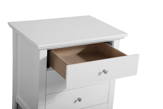 Sunvega Elegant White Minimalist Nightstand with Compact Durable Open Design