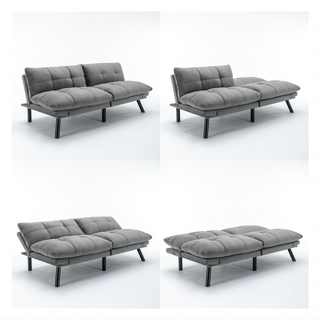 Sunvega Modern 2 Seater Sofa Bed with Adjustable Armrest and Backrest
