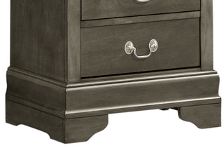 Sunvega Elegant Gray Traditional Nightstand with Two Drawers for Bedroom Organization