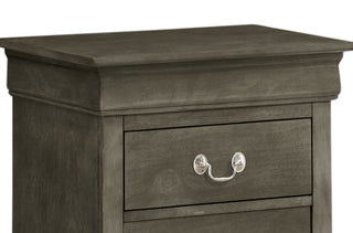 Sunvega Elegant Gray Traditional Nightstand with Two Drawers for Bedroom Organization