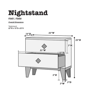 Sunvega Cream Oak Nightstand with Faux Marble Top and Rustic Wood Accents