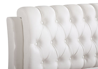 Sunvega Modern White Twin Bed with Sleek Finish for Contemporary Bedroom