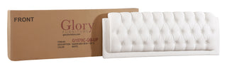 Sunvega Elegant Contemporary Full Bed Frame in White with Storage Space