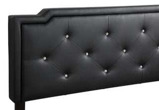 Sunvega Full Bed with Chic Tufted Headboard and Vibrant Blue Hue in One Box