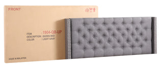 Sunvega Upholstered Transitional Queen Bed In Gray With Excellent Back Support