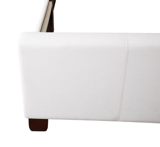 Sunvega Modern White Twin Bed with Sleek Finish for Contemporary Bedroom