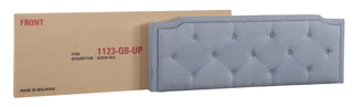 Sunvega Full Bed with Chic Tufted Headboard and Vibrant Blue Hue in One Box