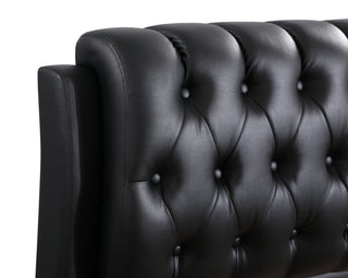 Sunvega Modern Black Queen Bed with Sleek Finish for Bedroom