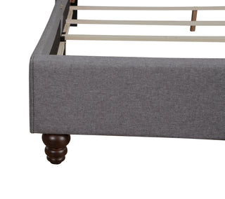 Sunvega Elegant Gray Full Upholstered Bed with Sturdy Frame for Modern Comfort