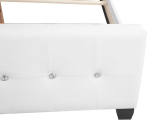 Sunvega Elegant Transitional Queen Bed in White with Chic Finish and Sturdy Build